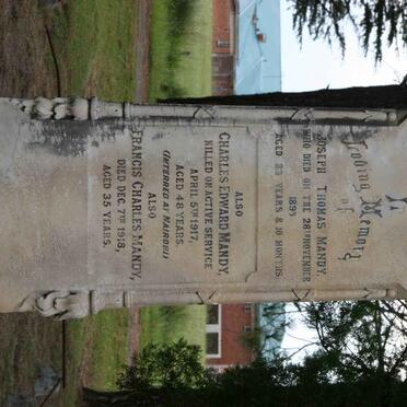 MANDY Joseph Thomas -1895 :: MANDY Charles Edward -1917 :: MANDY Francis Charles -1918