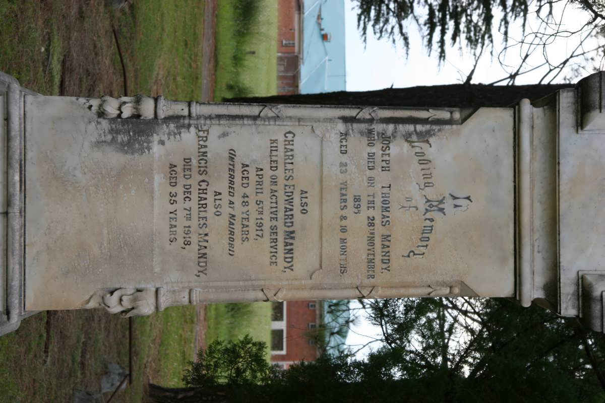 MANDY Joseph Thomas -1895 :: MANDY Charles Edward -1917 :: MANDY Francis Charles -1918