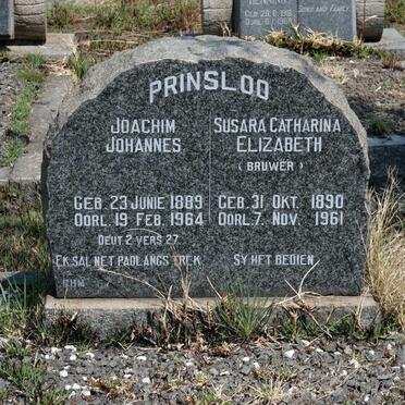 PRINSLOO Joachim Johannes 1889-1964 &amp; Susara Catharina Elizabeth BRUWER 1890-1961