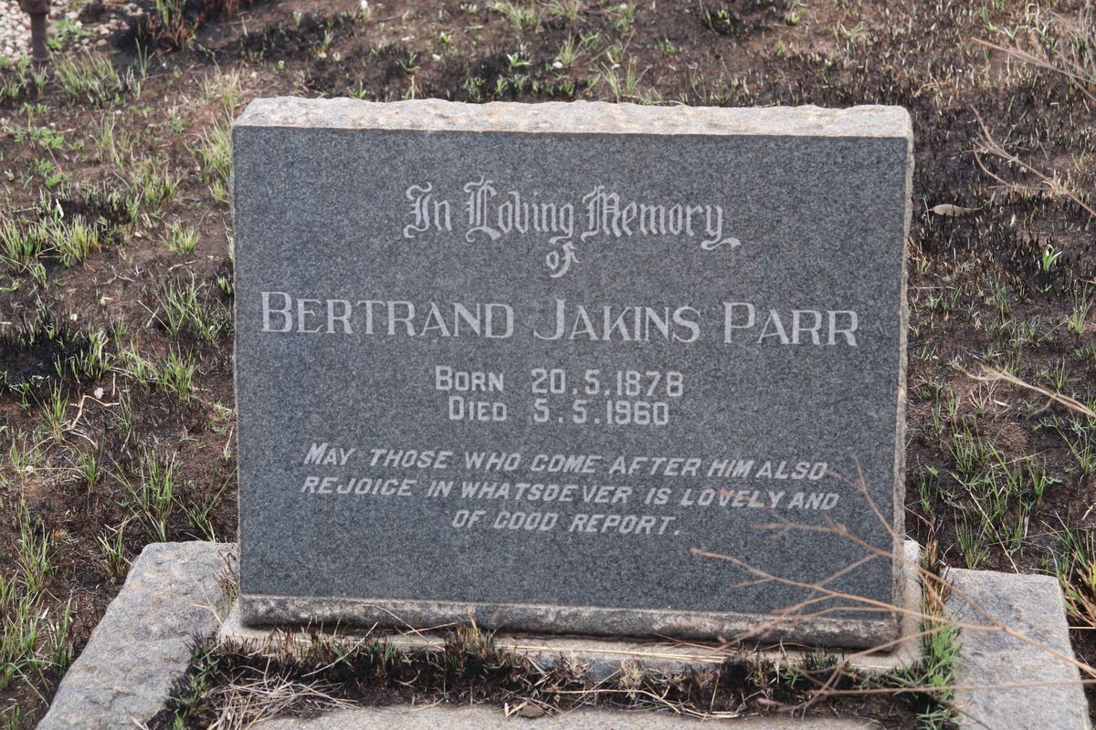 PARR Bertrand Jakins 1878-1960