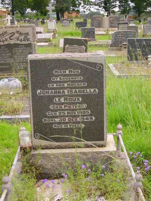 ROUX Johanna Isabella, le nee PIETERS 1905-1949