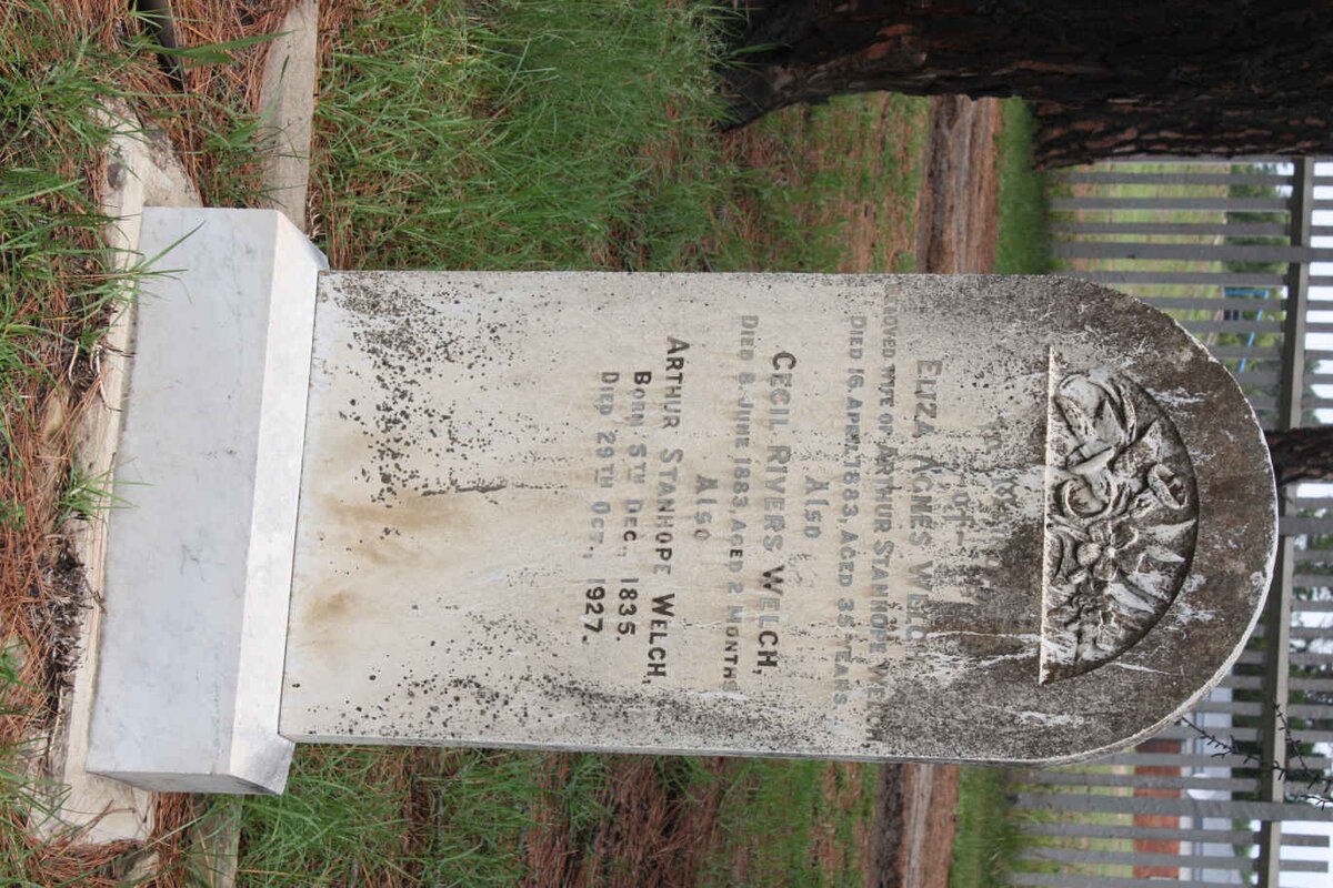 WELCH Arthur Stanhope 1835-1927 &amp; Eliza Agnes -1883