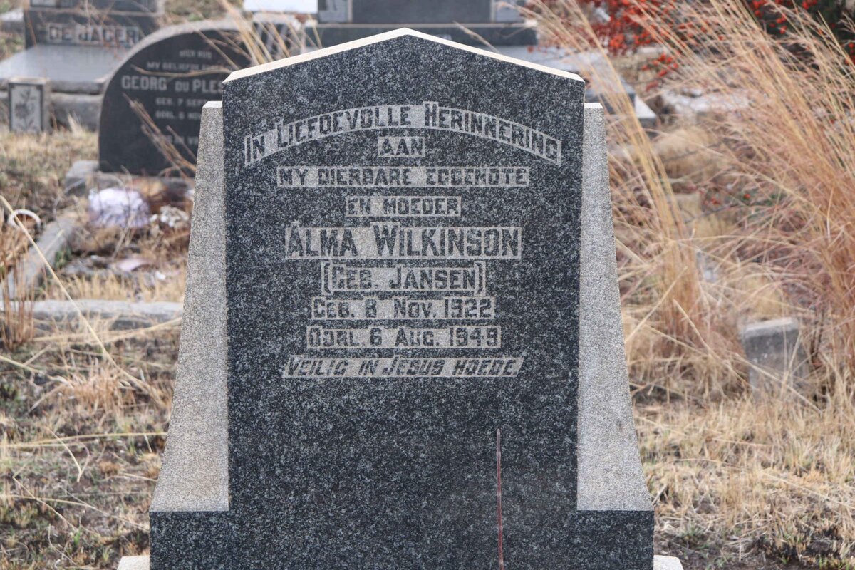 WILKINSON Alma nee JANSEN 1922-1949