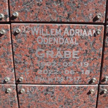 GRABE Willem Adriaan Odendaal 1992-2022