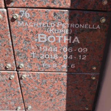 BOTHA Machteld Petronella 1944-2018