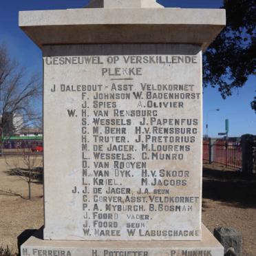 6. Gesneuwel op verskillende plekke