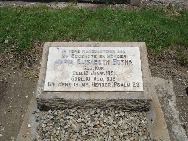 BOTHA Maria Elisabeth nee KOK 1891-1939