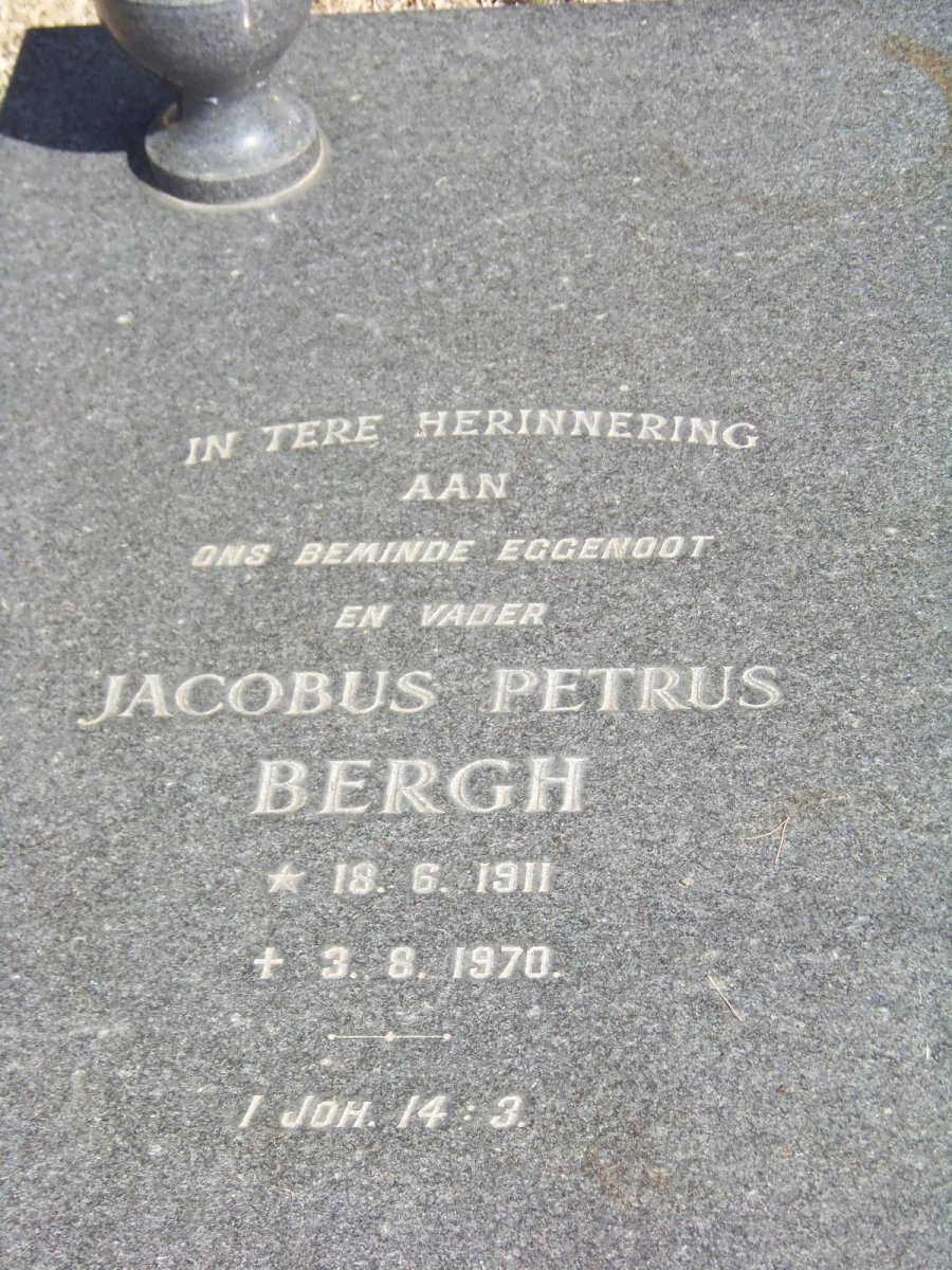 BERGH Jacobus Petrus 1911-1970
