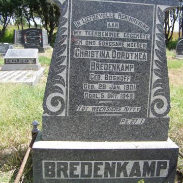 BREDENKAMP Christina Dorothea nee BOSHOFF 1901-1949