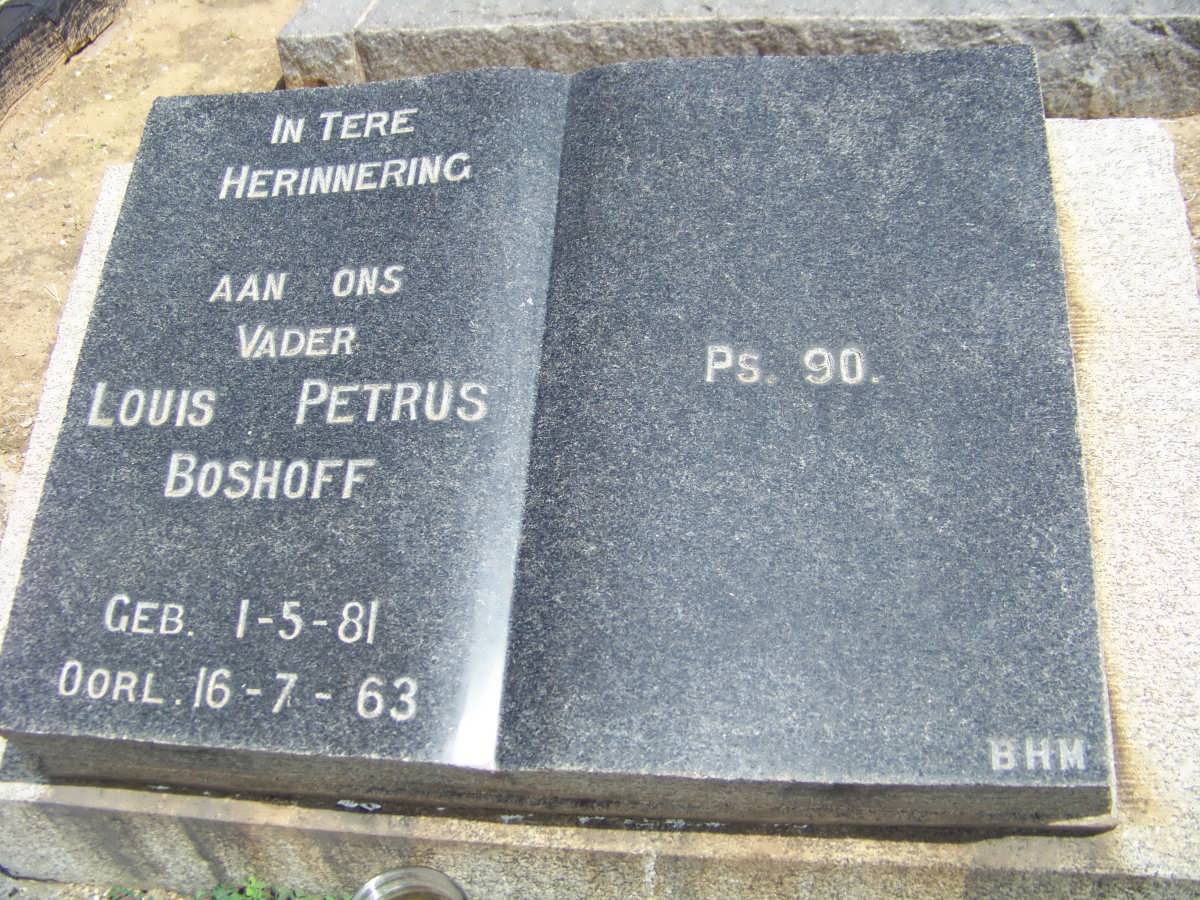 BOSHOFF Louis Petrus 1881-1963