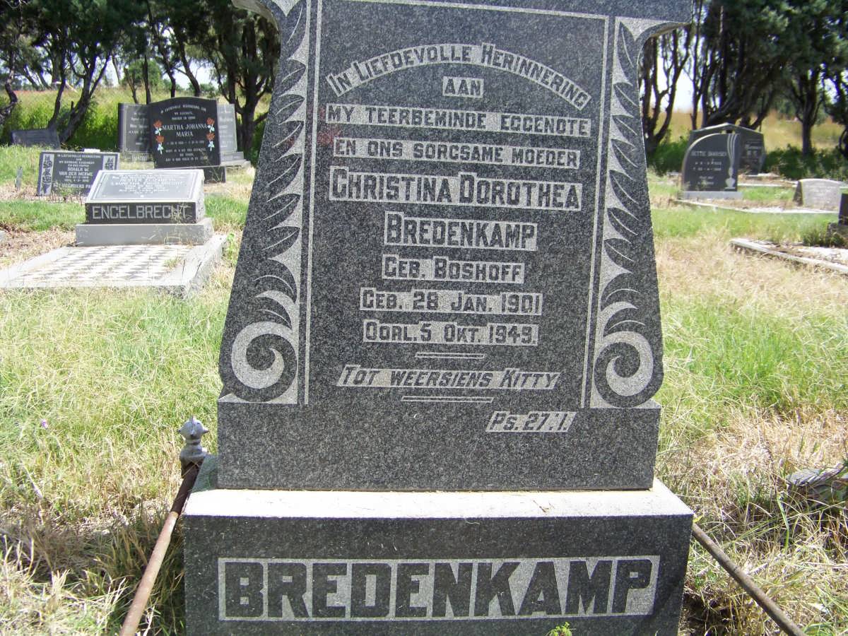BREDENKAMP Christina Dorothea nee BOSHOFF 1901-1949
