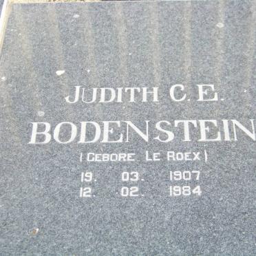 BODENSTEIN Judith C.E. nee LE ROEX 1907-1984