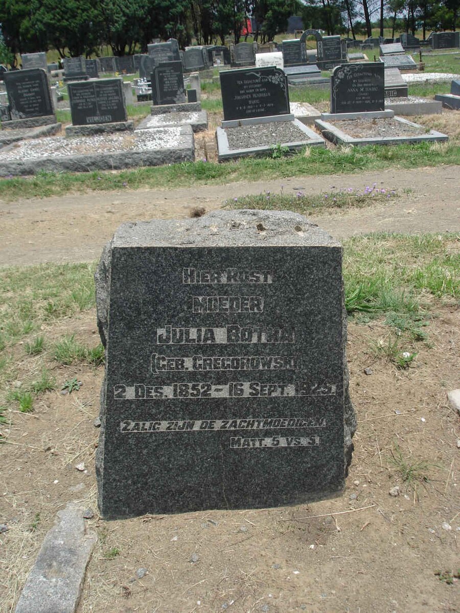 BOTHA Julia nee GREGOROWSKI 1852-1925