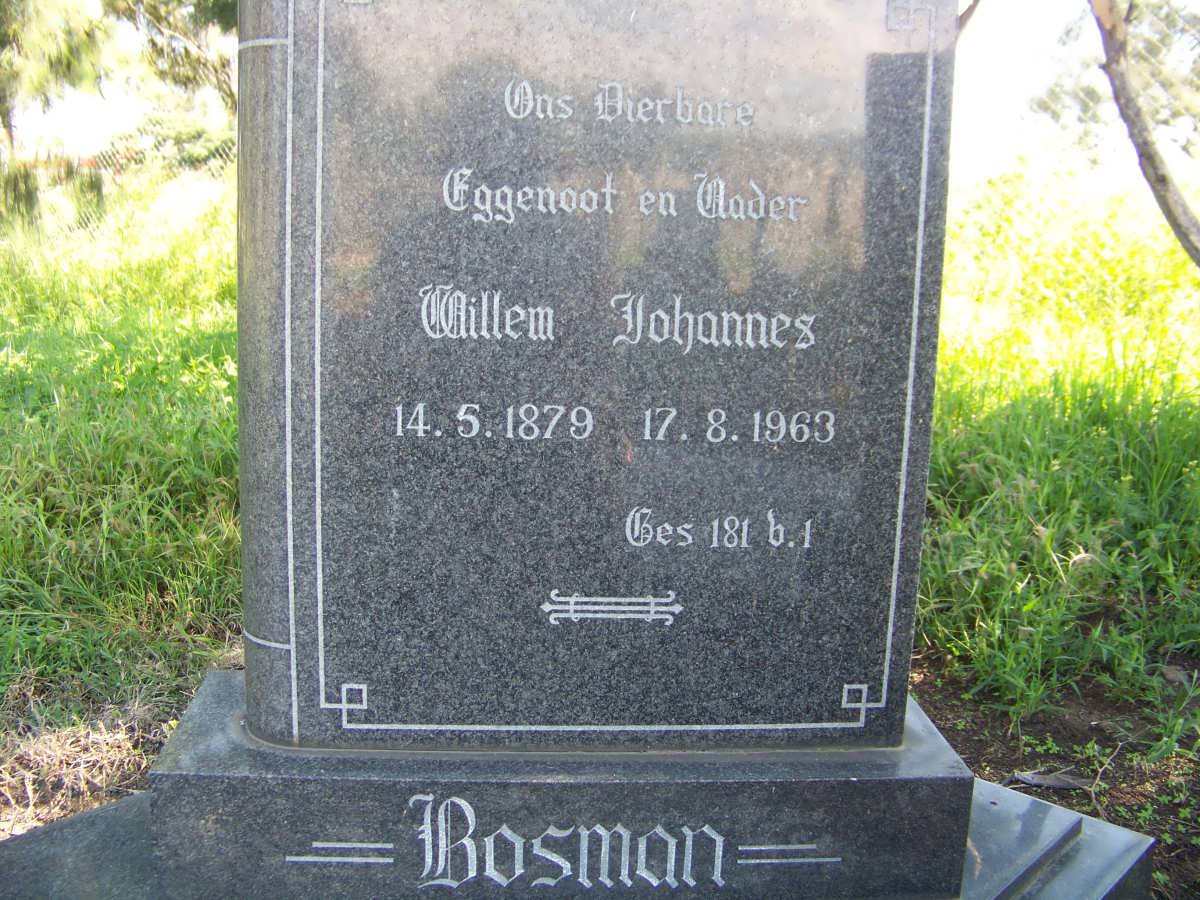 BOSMAN Willem Johannes 1879-1963