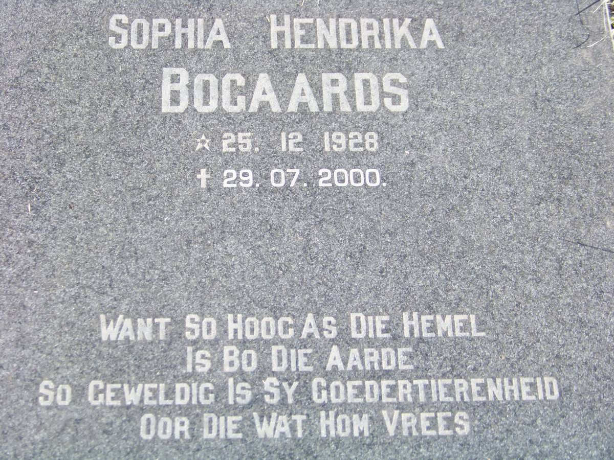 BOGAARDS Sophia Hendrika 1928-2000