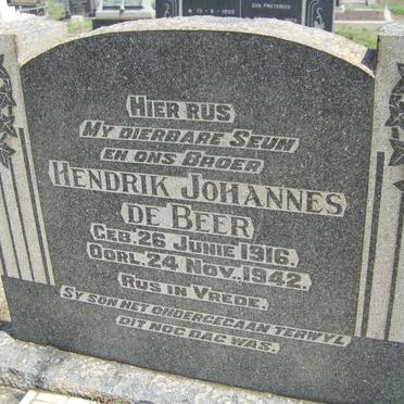 BEER Hendrik Johannes, de 1916-1942
