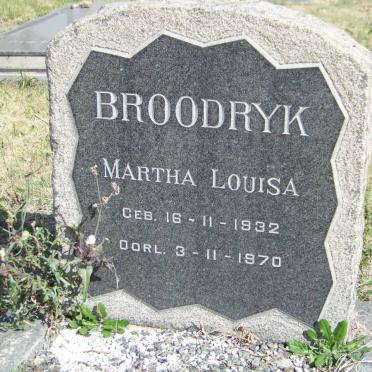BROODRYK Martha Louisa 1932-1970