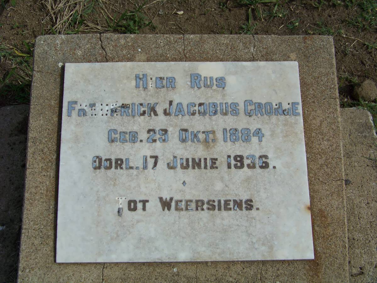 CRONJE Frederick Jacobus 1884-1936