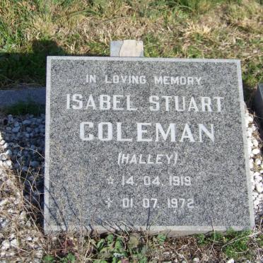 COLEMAN Isabel Stuart nee HALLEY 1919-1972