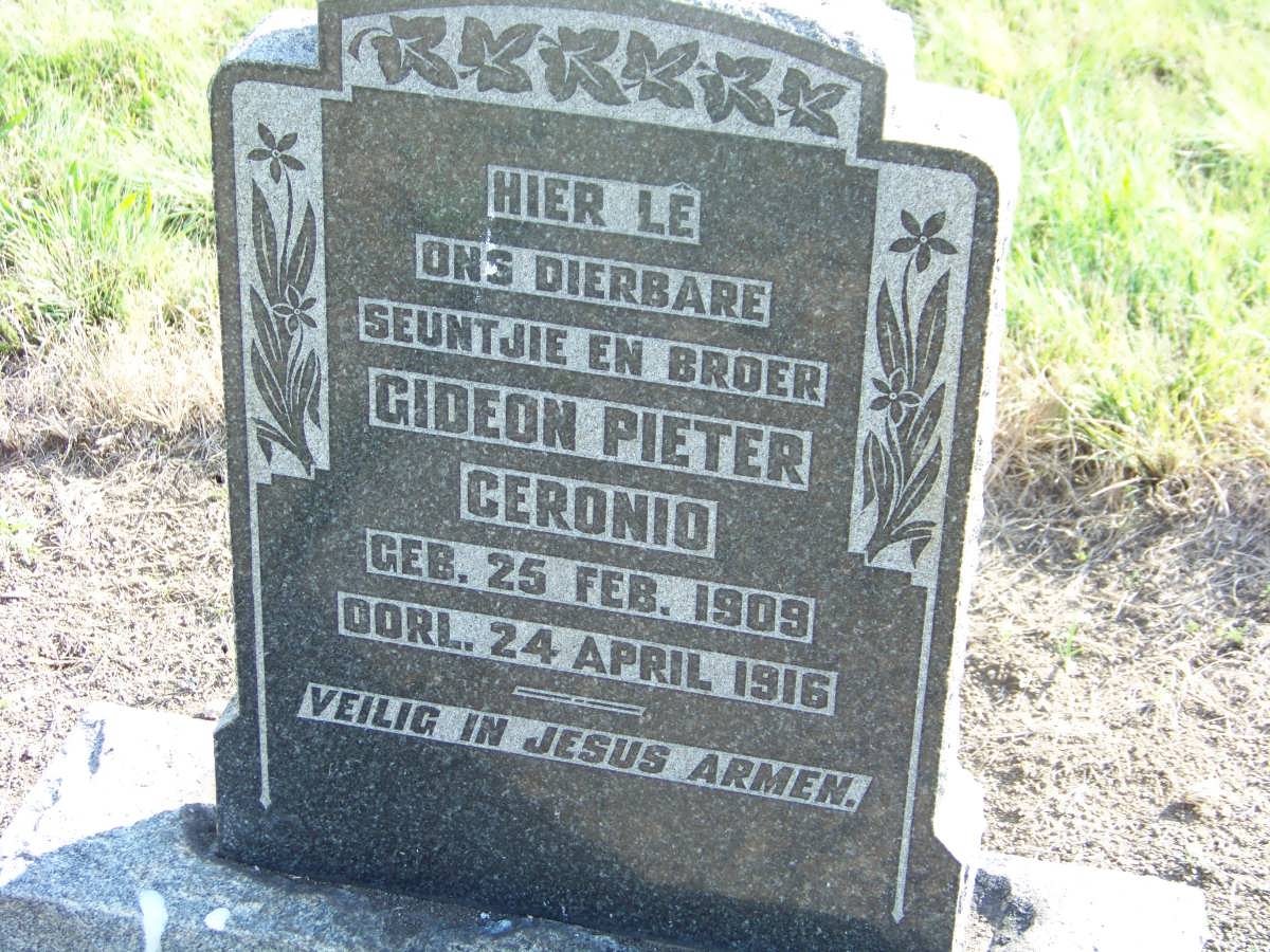CERONIO Gideon Pieter 1909-1916