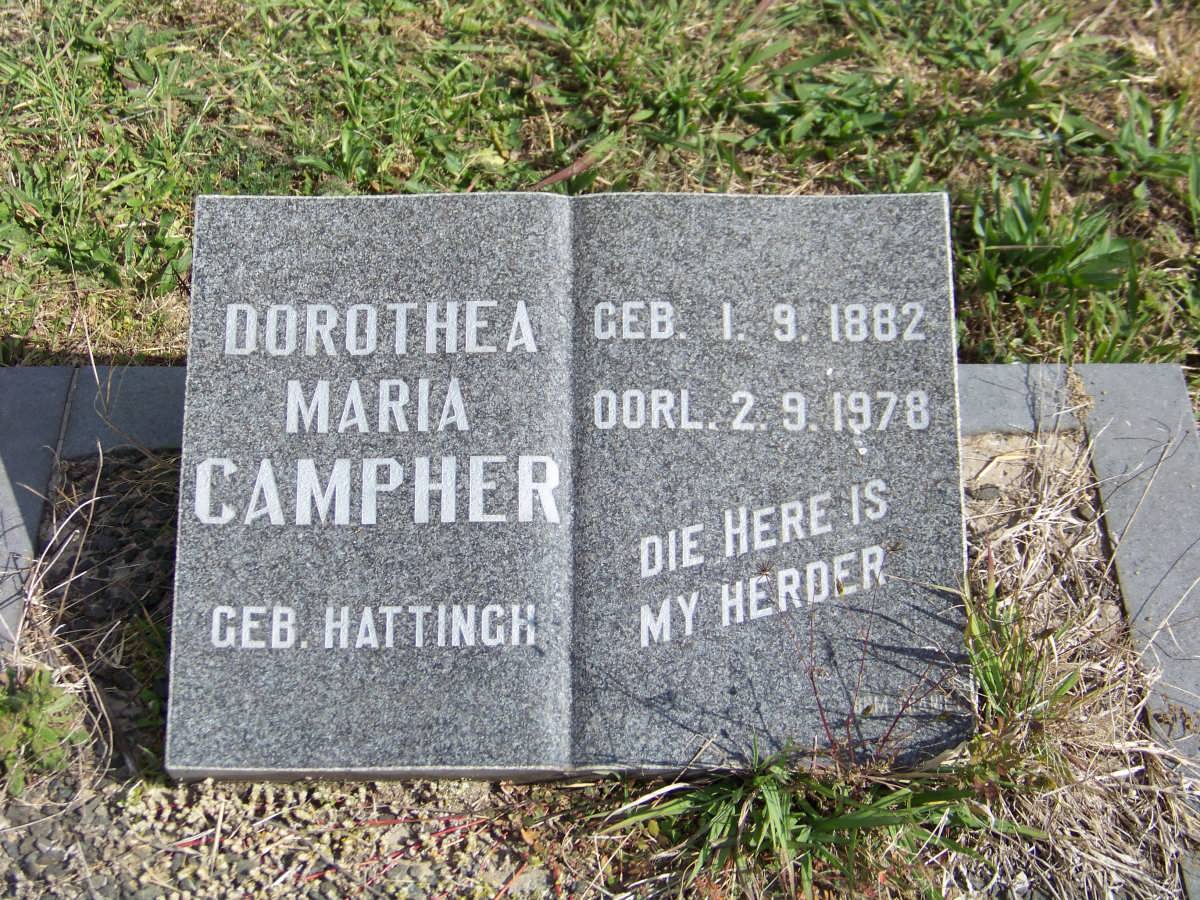 CAMPHER Dorothea Maria nee HATTINGH 1882-1978