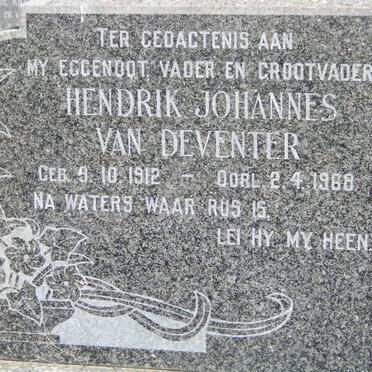 DEVENTER Hendrik Johannes, van 1912-1968