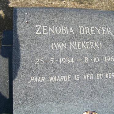 DREYER Zenobia nee VAN NIEKERK 1934-1963