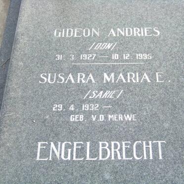 ENGELBRECHT Gideon Andries 1927-1995 &amp; Susara Maria E. V.D. MERWE 1932-