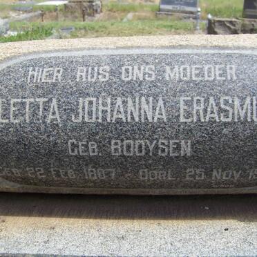 ERASMUS Aletta Johanna nee BOOYSEN 1887-1961