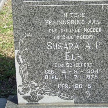 ELS Susara A.P. nee SCHEEPERS 1894-1975