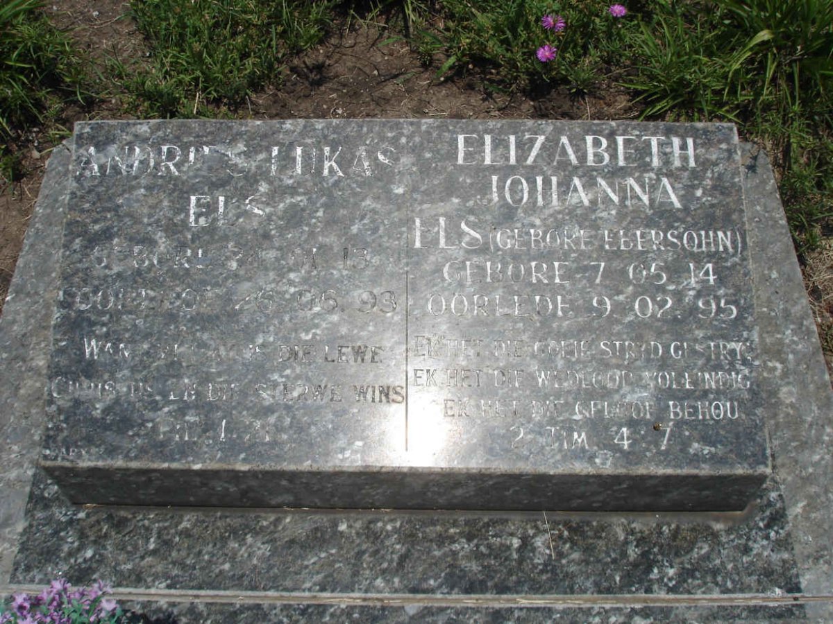 ELS Andries Lukas 1913-1993 &amp; Elizabeth Johanna EBERSOHN 1914-1995