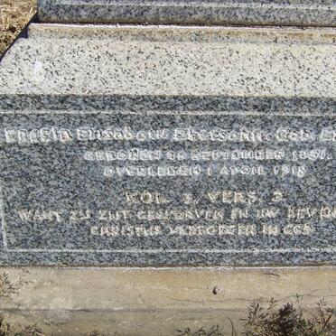 EBERSOHN Engela Elizabeth nee ERASMUS 1851-1918