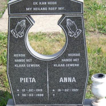 ERASMUS Pieta 1919-1998 &amp; Anna 1921-