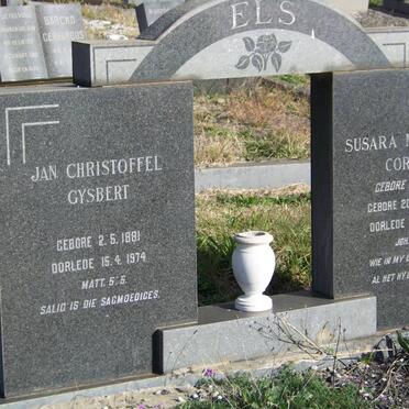 ELS Jan Christoffel Gysbert 1881-1974 &amp; Susara Magaretha Cornelia DE BRUYN 1892-1972