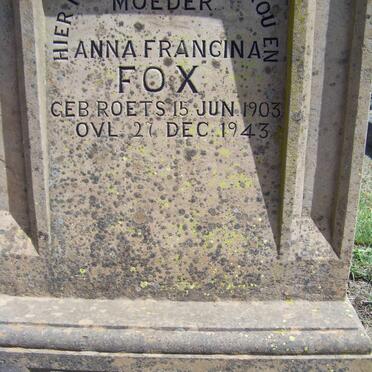FOX Anna Francina nee ROETS 1903-1943