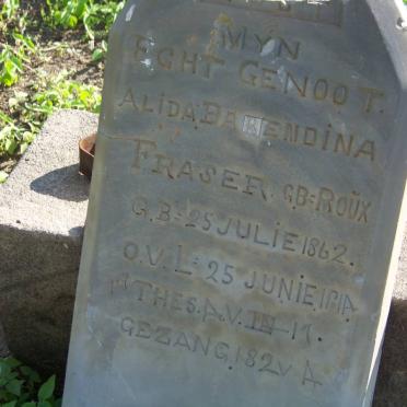 FRASER Alida Barendina nee ROUX 1862-1914
