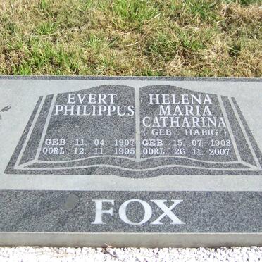 FOX Evert Philippus 1907-1995 &amp; Helena Maria Catharina HABIG 1908-2007