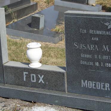 FOX Morris F.H. 1894-1980 &amp; Susara M.W. 1897-1984