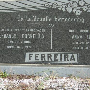FERREIRA Stephanus Cornelius 1880-1972 &amp; Anna Lucia 1887-1984