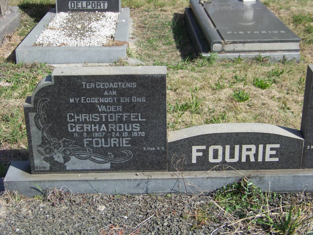 FOURIE Christoffel Gerhardus 1907-1970