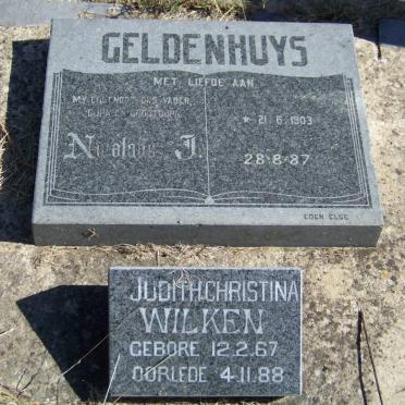 GELDENHUYS Nicolaas J. 1903-1987 :: WILKEN Judith Christina 1967-1988