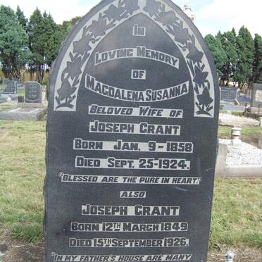 GRANT Joseph 1849-1926 &amp; Magdalena Susanna 1858-1924