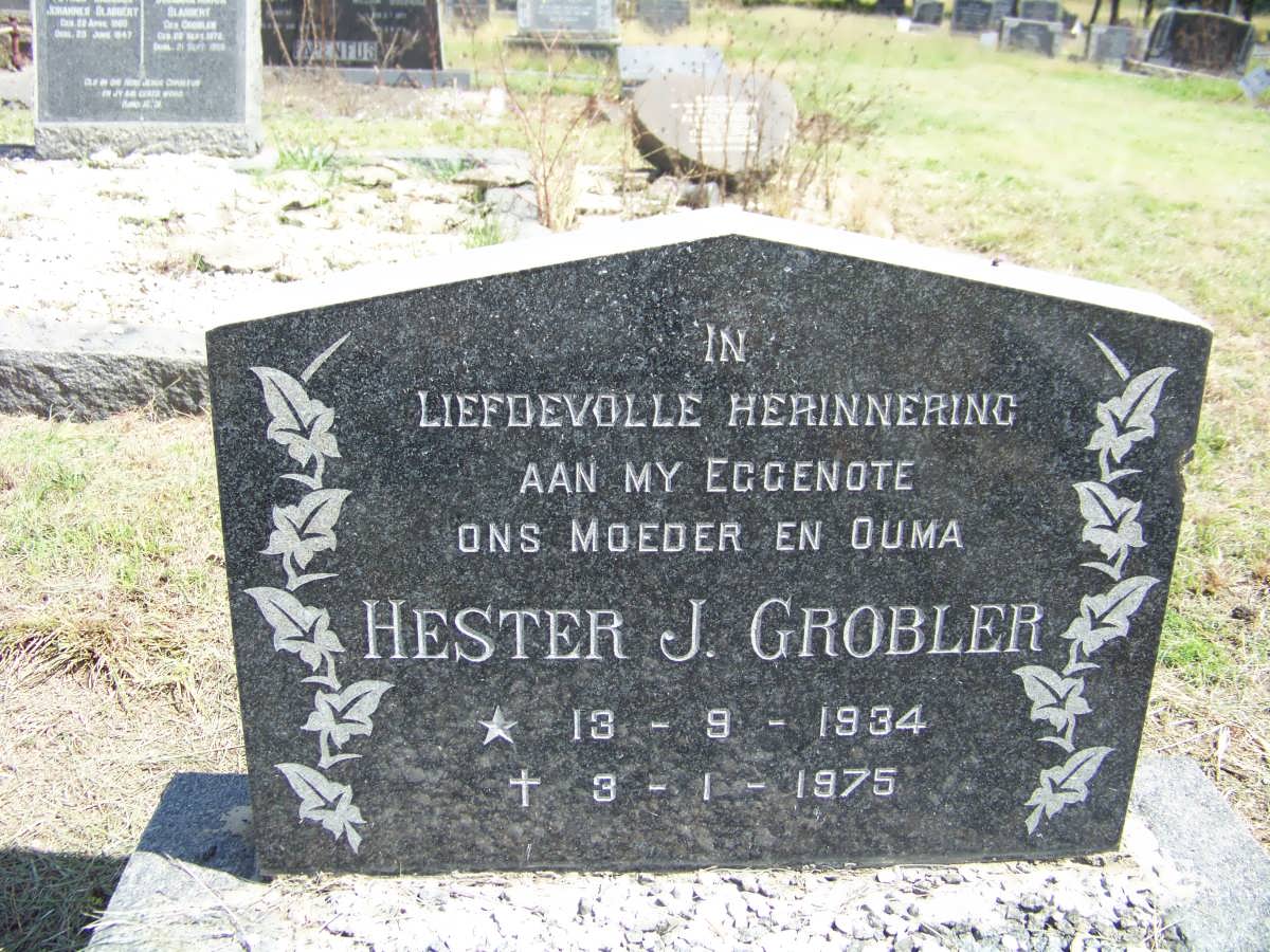 GROBLER Hester J. 1934-1975