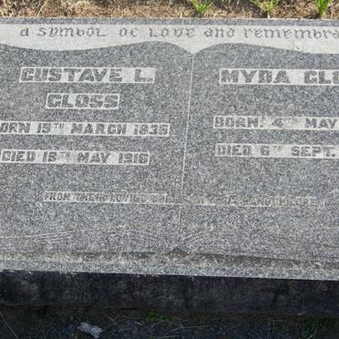 GLOSS Gustave L. 1835-1916 &amp; Myda 1850-1941