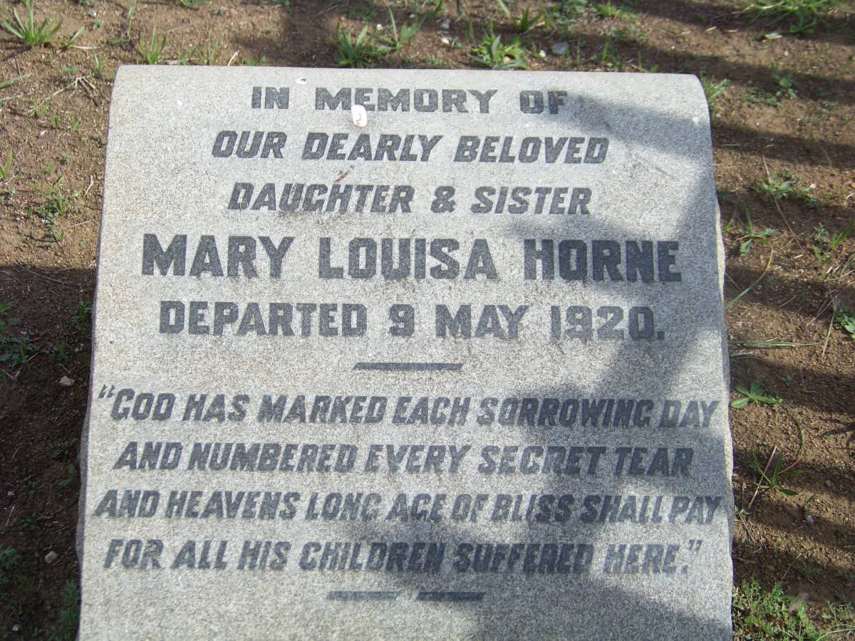 HORNE Mary Louisa -1920