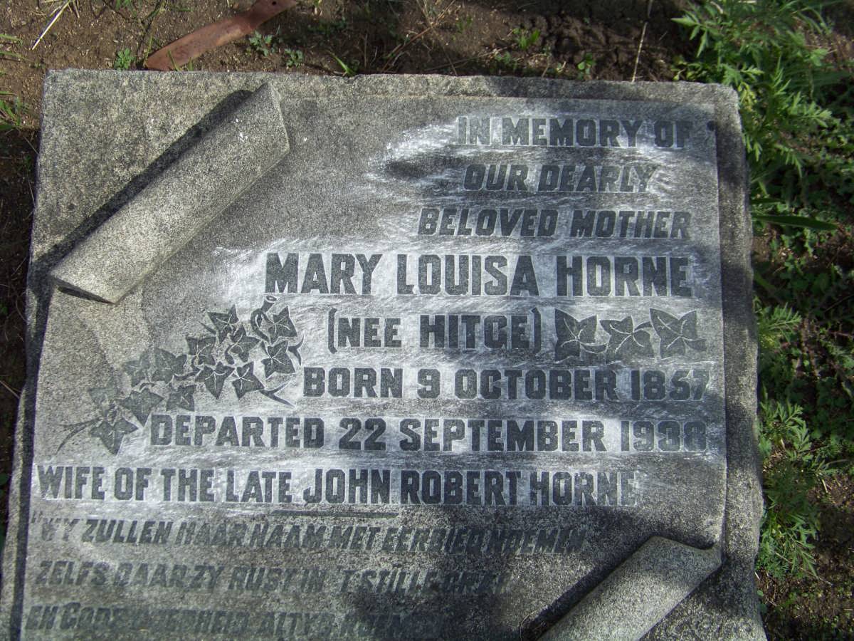 HORNE Mary Louisa nee HITGE 1857-1938