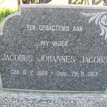 JACOBS Jacobus Johannes 1868-1963 &amp; Maria Susanna EBERSOHN 1869-1954