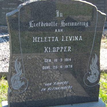 KLOPPER Heletta Levina 1914-1978