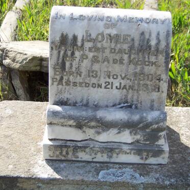 KOCK Lomie, de 1904-1918