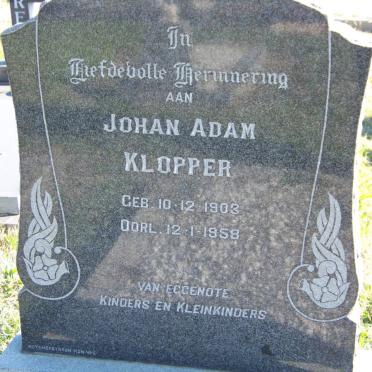 KLOPPER Johan Adam 1903-1958